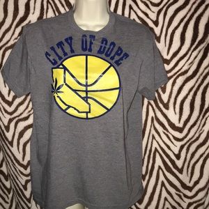 Foot locker medium grey blue and yellow tee City of Dope 💕